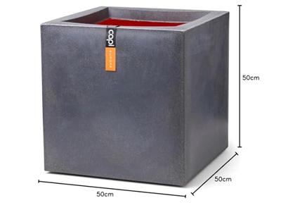 Capi pot vierkant smooth - 50 cm donkergrijs Capi pot vierkant smooth - 50 cm donkergrijs