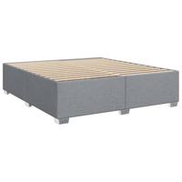 Boxspring met matras stof lichtgrijs 200x200 cm - thumbnail
