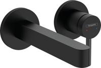 Hansgrohe Wastafelmengkraan Inbouw Finoris 2-gats 168 mm Voorsprong Met Afvoerplug Mat Zwart - thumbnail