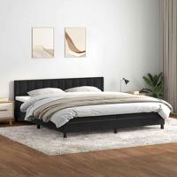 Boxspring met matras fluweel zwart 180x210 cm - thumbnail