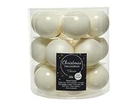 Decoris kerstballen glas Wolwit 4cm 18st - thumbnail