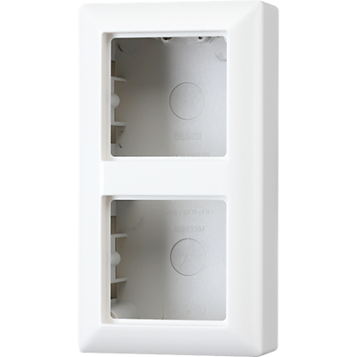 Jung AS500 opbouwbehuizing met afdekraam 2-voudig creme AS582AW