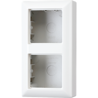 Jung AS500 opbouwbehuizing met afdekraam 2-voudig creme AS582AW - thumbnail