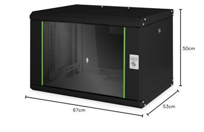 Digitus DN-19 07-U-SW 19inch-wandkast (b x h x d) 600 x 420 x 450 mm 7 HE Zwart (RAL 9005)