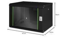 Digitus DN-19 07-U-SW 19inch-wandkast (b x h x d) 600 x 420 x 450 mm 7 HE Zwart (RAL 9005) - thumbnail