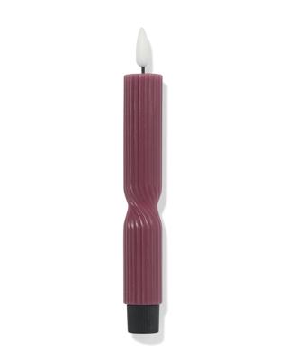 HEMA Led huishoudkaars ⌀2.3x20cm ribbel aubergine (aubergine)