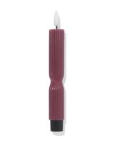 HEMA Led huishoudkaars ⌀2.3x20cm ribbel aubergine (aubergine) - thumbnail