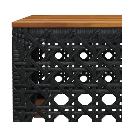 6-delige Loungeset met kussens poly rattan zwart - thumbnail