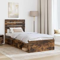 Bedframe Gerookt eiken 90 x 200 cm Massief grenenhout - thumbnail