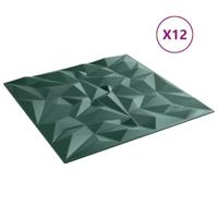 VidaXL 12 st wandpanelen amethist 3 m² 50x50 cm xps groen - thumbnail