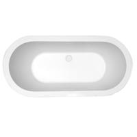 BWS Vrijstaand Acryl Ligbad 178x80 cm Juno Zwart Wit (Met Waste) - thumbnail