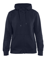 Blåkläder Dames hoodie met rits 33951048 | Marineblauw | Maat 3XL - 7330509542767 - thumbnail