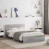 Bedframe met hoofdeinde en LED grijs sonoma eiken 120x200 cm - thumbnail