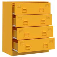 Dressoir 67x39x83 cm staal mosterdgeel - thumbnail