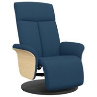 Fauteuil verstelbaar met voetensteun stof blauw - thumbnail