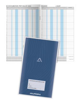Aanwezigheidsreg aurora 155x260mm ned 56pag | 25 stuks
