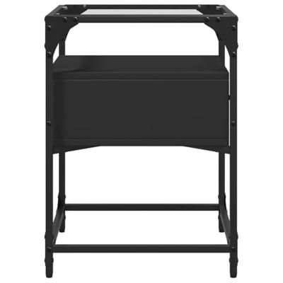 Nachtkastjes 2 st 40x40x55 cm bewerkt hout zwart