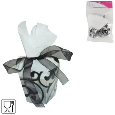 Miss france geschenkverpakking zwart 5 cm set van 6 | 24 stuks