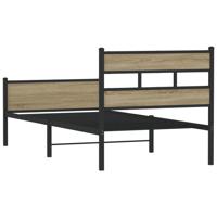 Bedframe zonder matras metaal sonoma eikenkleurig 193x203 cm - thumbnail