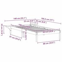 Bedframe met nachttafels Wit 90 x 190 cm Wit - thumbnail