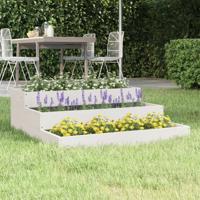 VidaXL Plantenbak 78x78x27 cm massief grenenhout wit - thumbnail