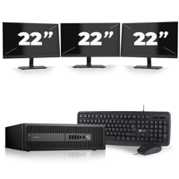 HP ProDesk 600 G2 SFF - Intel Core i7-6e Generatie - 16GB RAM - 256GB SSD - Windows 11 + 3x 22 inch Monitor - thumbnail