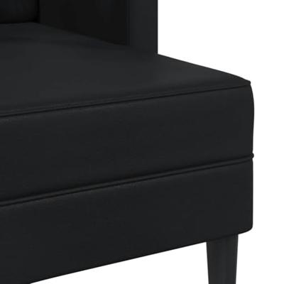 2-zitsbank met ligstoel L-vormig 125 cm kunstleer zwart 2-zitsbank met ligstoel L-vormig 125 cm kunstleer zwart