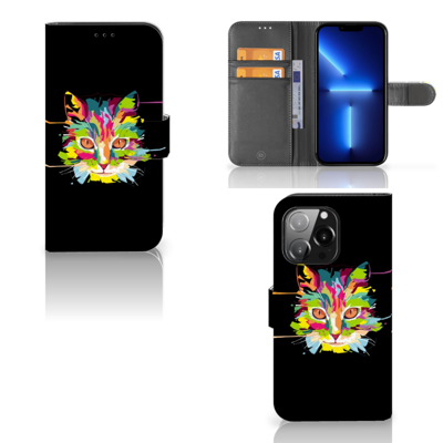 iPhone 13 Pro Leuk Hoesje Cat Color iPhone 13 Pro Leuk Hoesje Cat Color