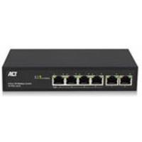 ACT AC4430 Ethernetswitch 6-Poorts 10/100Mbps 4xPoE+ - thumbnail