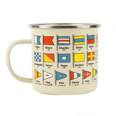 Gift Republic Nautical Flags - Emaille Mok