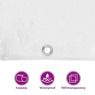 VidaXL Doorzichtig afdekzeil met ogen 2x2 m pvc