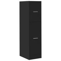 Apothekerskast 30x41x118 cm bewerkt hout zwart - thumbnail