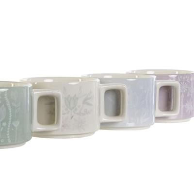 Set van koffiekopjes DKD Home Decor Groen Hemelsblauw Lila Metaal Bamboe Dolomite 260 ml Set van koffiekopjes DKD Home Decor Groen Hemelsblauw Lila Metaal Bamboe Dolomite 260 ml