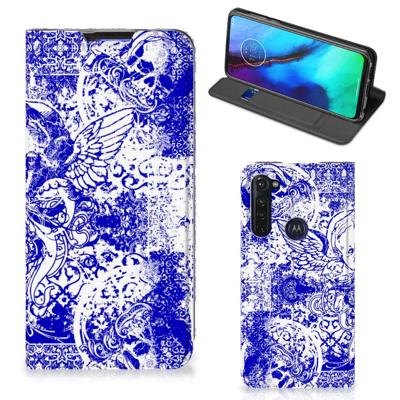 Mobiel BookCase Motorola Moto G Pro Angel Skull Blauw Mobiel BookCase Motorola Moto G Pro Angel Skull Blauw