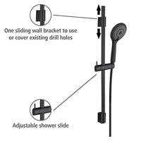 Wenko Doucheset Watersaving (Zwart) - thumbnail