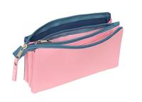 Pennenetui met 3 vakken El Pulpo Blauw Roze 22 x 12 x 3 cm - thumbnail