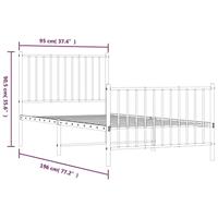 Bedframe met hoofd- en voeteneinde metaal zwart 90x190 cm - thumbnail