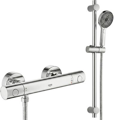 Grohe QuickFix Precision Get thermostaatkraan actieset incl. Ben doucheset met 3 straalsoorten chroom