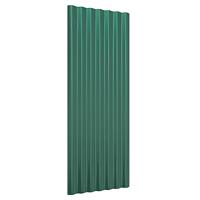 VidaXL Dakpanelen 12 st 100x36 cm gepoedercoat staal groen - thumbnail