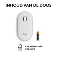 Logitech Pebble Mouse 2 M350s Muis Bluetooth Optisch Wit 3 Toetsen 400 dpi, 4000 dpi Geïntegreerd scrollwiel - thumbnail
