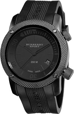 Horlogeband Burberry BU7720 / BU7724 Rubber Zwart 24mm
