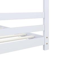 Kinderbedframe massief grenenhout wit 80x160 cm - thumbnail