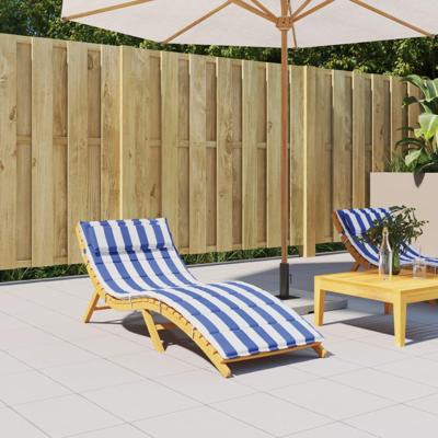 VidaXL Ligbedkussen gestreept 180x60x4 cm oxford stof blauw en wit VidaXL Ligbedkussen gestreept 180x60x4 cm oxford stof blauw en wit