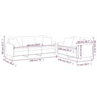 2-delige Loungeset met kussens stof taupe - thumbnail