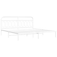 Bedframe met hoofdbord metaal wit 200x200 cm - thumbnail