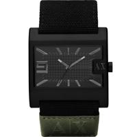 Horlogeband Armani Exchange AX1160 Leder/Textiel Zwart 34mm - thumbnail