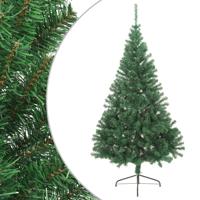 VidaXL Kunstkerstboom met standaard half 240 cm pvc groen - thumbnail