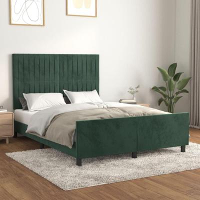 Bedframe zonder matras 140x190 cm fluweel donkergroen