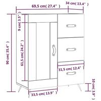 Dressoir 69,5x34x90 cm bewerkt hout wit - thumbnail