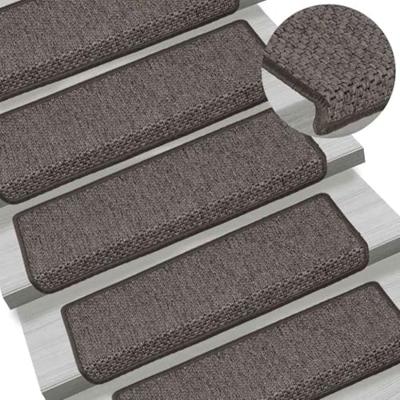 VidaXL Trapmatten zelfklevend 15st sisal-look 65x21x4cm grijs en beige